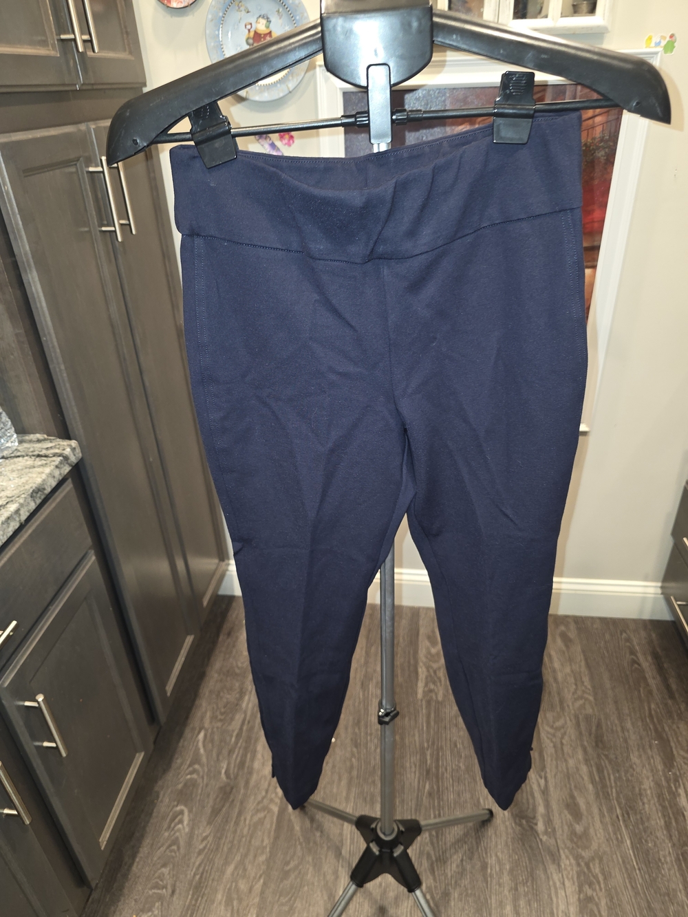 Express Womes Navy Performance Pants. Leg Short